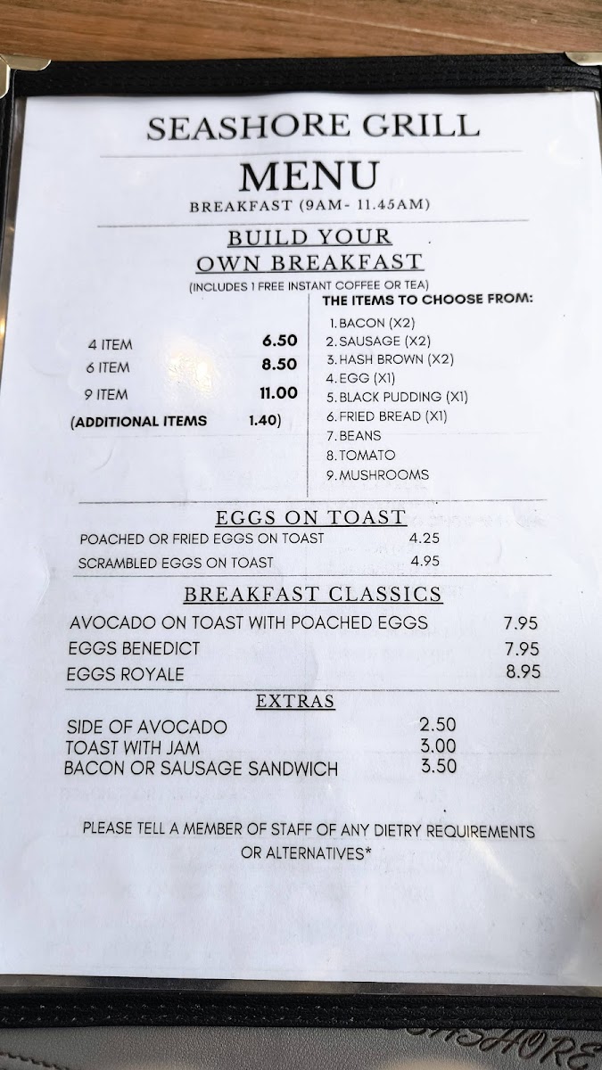 Seashore Grill Menu - Image 2
